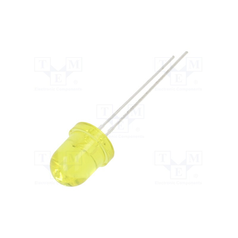 10 pcs : OSY58133A-VV - LED, 8mm, yellow, 4200mcd, 30°, Front: convex, 2.5÷15V, No.of term: 2