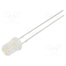 10 pcs : OSM5DK53C1A - LED, 5mm, white warm, 1120÷1560mcd, 120°, Front: recessed, 2.9÷3.4V