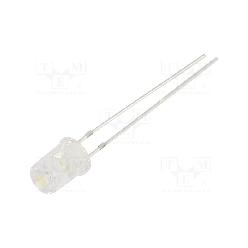 10 pcs : OSW5DK53C1A - LED, 5mm, white cold, 1120÷1560mcd, 120°, Front: recessed, 2.9÷3.4V