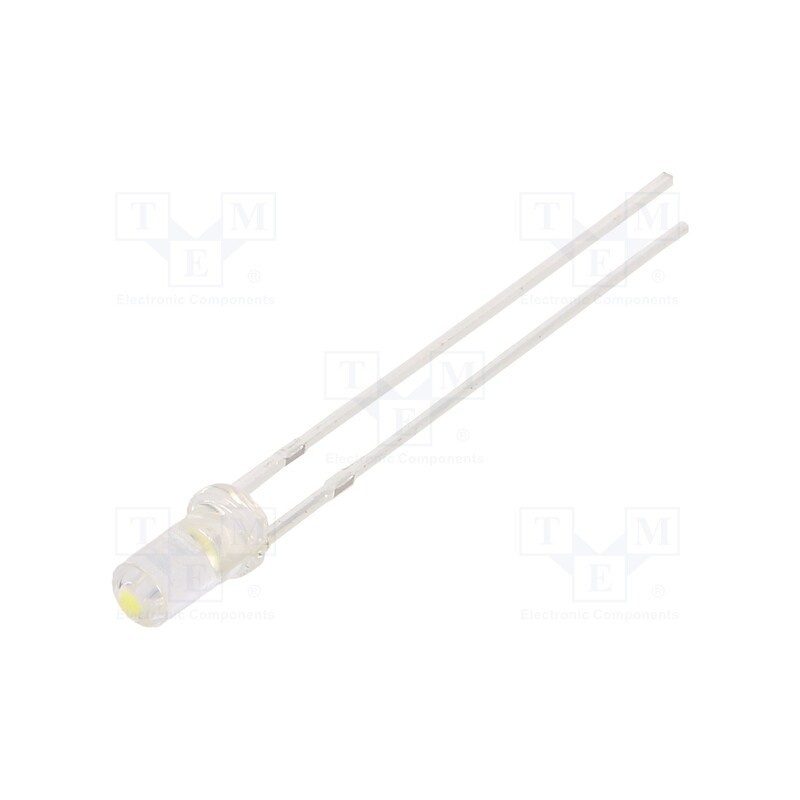 10 pcs : OSW5DK3NA1A - LED, 3mm, white cold, 1120÷1560mcd, 100°, Front: flat, 2.7÷3.4V