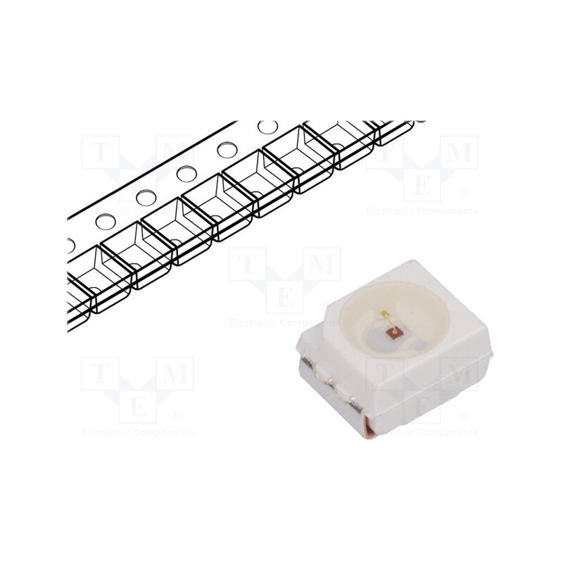 10 pcs : HSMZ-A100-T00J1 - LED, SMD, 3528,PLCC2, red, 285÷350mcd, 3.5x2.8x1.9mm, 120°, 20mA