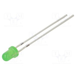 10 pcs : OSG58A3164A-1MA - LED, 3mm, green, 330÷500mcd, 60°, Front: convex, 2.8÷3.4V, -30÷85°C