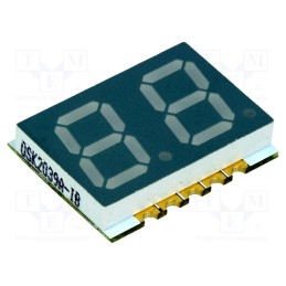 10 pcs : OSK2039A-LB - Display: LED, 7-segment, 10mm, 0.39', No.char: 2, blue, 5÷15mcd, SMD