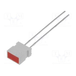 10 pcs : L-1043IDT - LED, rectangular, 6.15x3.65mm, with side wall, red, 5÷20mcd, 100°