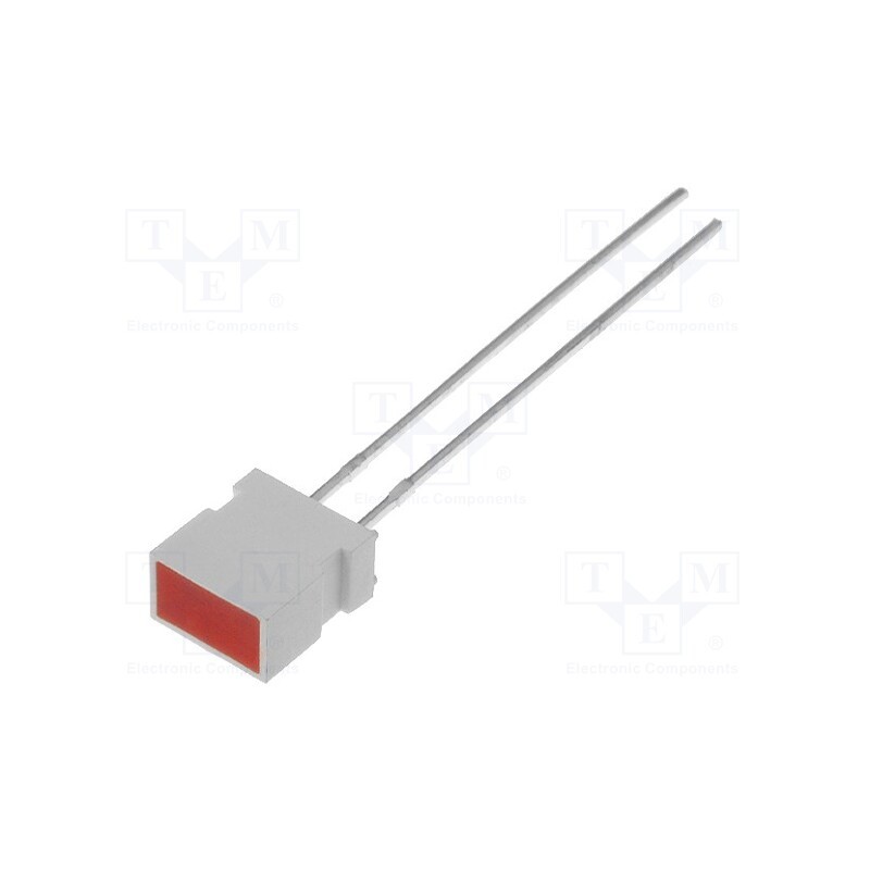 10 pcs : L-1043IDT - LED, rectangular, 6.15x3.65mm, with side wall, red, 5÷20mcd, 100°
