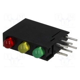 10 pcs : L-934SA/1I1Y1GD - LED, in housing, red/green/yellow, 3mm, No.of diodes: 3, 20mA, 40°