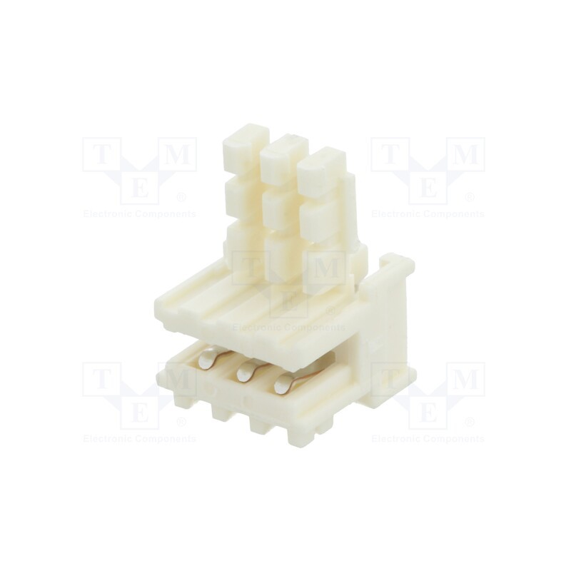 50 pcs : 1-966194-3 - Plug, card edge, PIN: 3, IDC, for cable, 2.5mm, 0.35mm2, Layout: 1x3