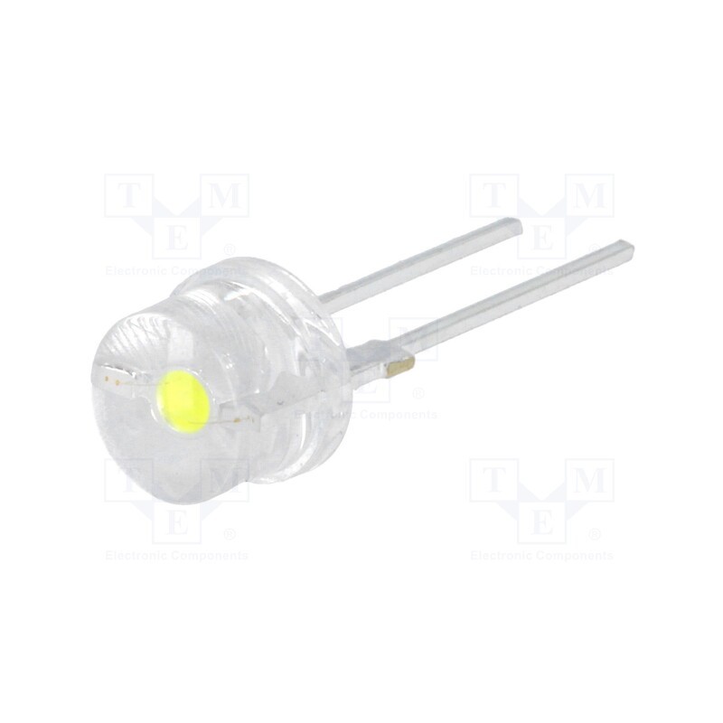 10 pcs : OS5WM387E1U - LED, 8mm, white cold, 140°, Front: convex, 8.4÷10.8V, No.of term: 2