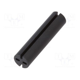 50 pcs : 8GE04V80573 - Spacer sleeve, LED, Øout: 5.1mm, ØLED: 5mm, L: 21mm, black, UL94V-0