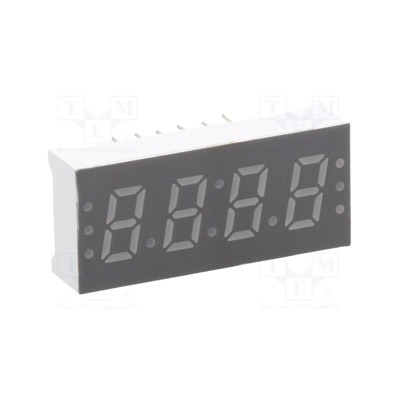 10 pcs : KW4-306CVA - Display: LED, 7-segment, 7.6mm, 0.3', No.char: 4, red, 24÷48mcd