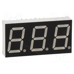 10 pcs : OPD-T5621LY-BW - Display: LED, 7-segment, 14.2mm, 0.56', No.char: 3, yellow, 60mcd