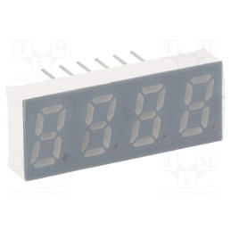 10 pcs : KW4-311CGA - Display: LED, 7-segment, 8mm, 0.31', No.char: 4, yellow-green