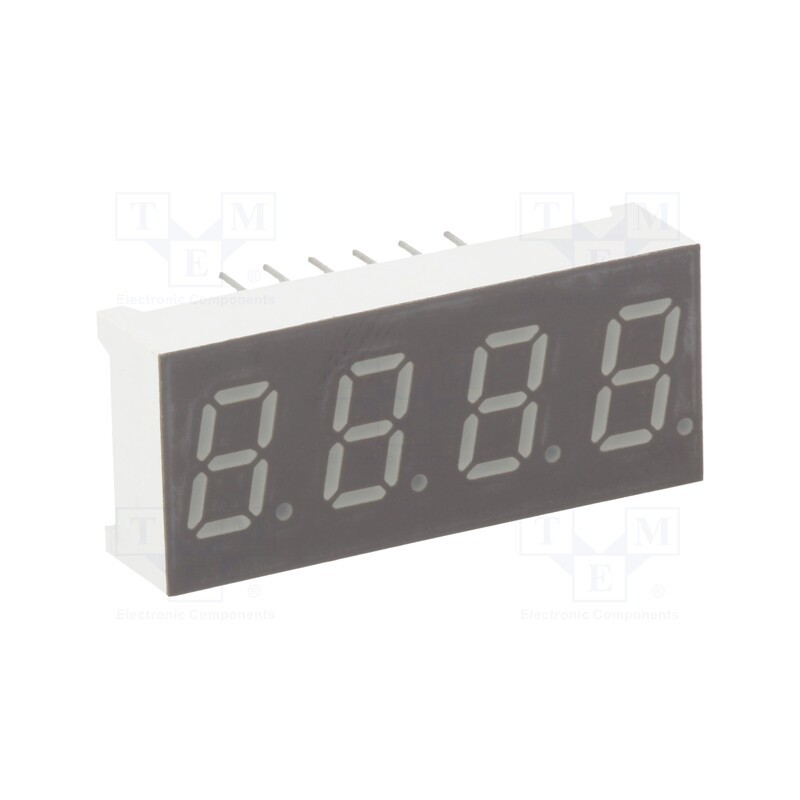 10 pcs : KW4-30GAVA - Display: LED, 7-segment, 7.62mm, 0.3', No.char: 4, red, 24÷48mcd