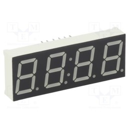 10 pcs : KW4-566AGB - Display: LED, 7-segment, 14.2mm, 0.56', No.char: 4, yellow-green