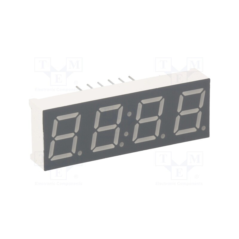 10 pcs : KW4-391CVA - Display: LED, 7-segment, 9.9mm, 0.39', No.char: 4, red, 30÷60mcd