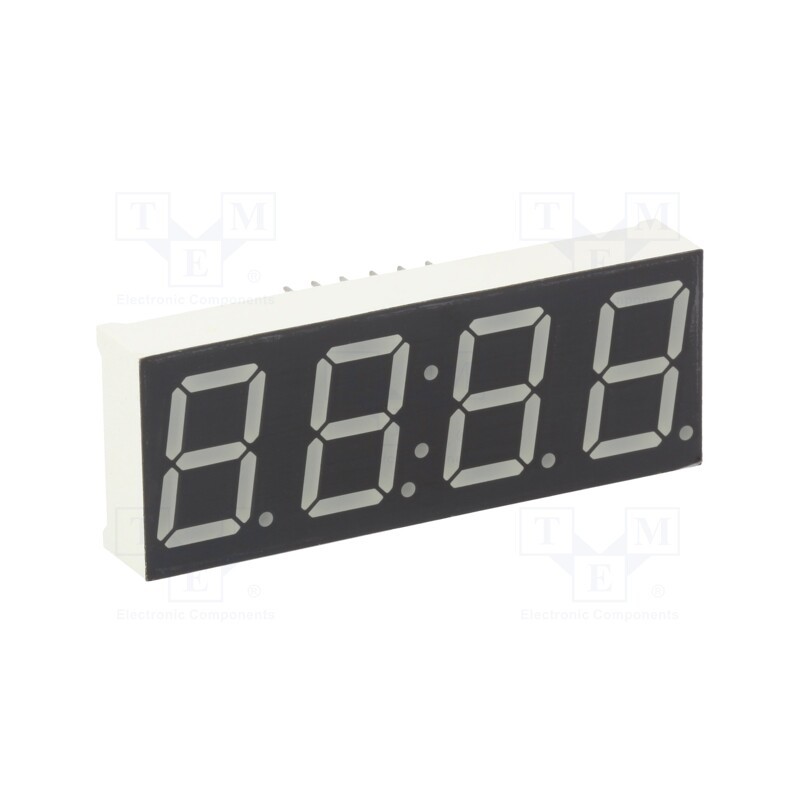 10 pcs : KW4-566AVB - Display: LED, 7-segment, 14.2mm, 0.56', No.char: 4, red, 40÷80mcd