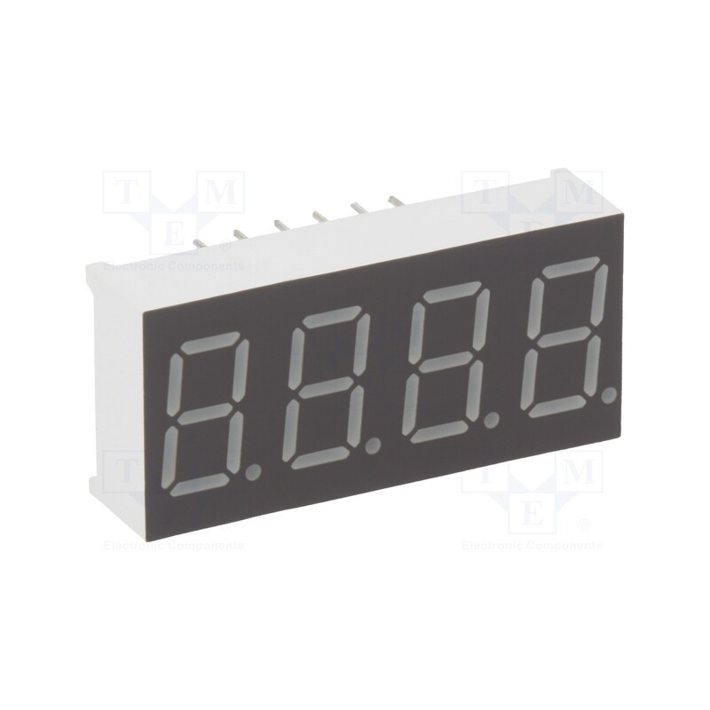 10 pcs : KW4-361AVA - Display: LED, 7-segment, 9.2mm, 0.36', No.char: 4, red, 33÷66mcd