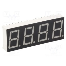 10 pcs : KW4-562CVB - Display: LED, 7-segment, 14.2mm, 0.56', No.char: 4, red, 40÷80mcd