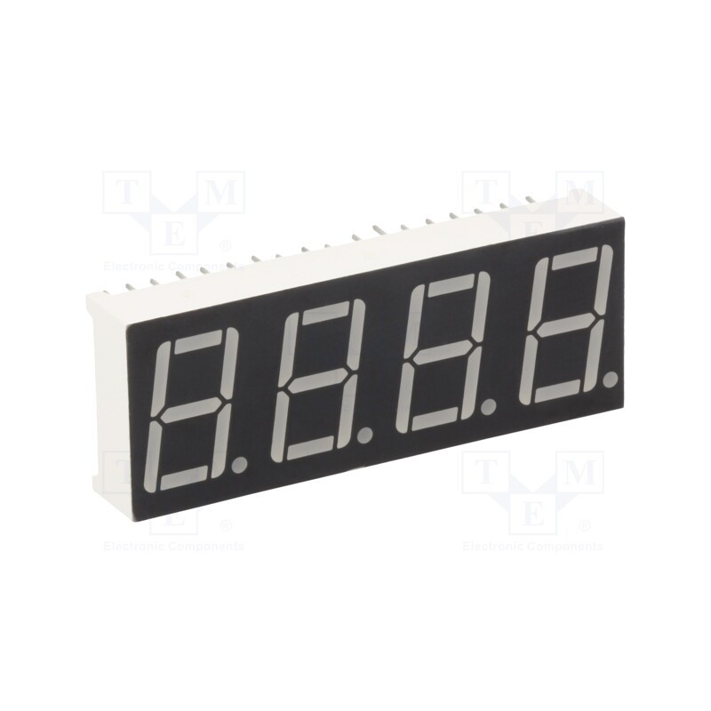 10 pcs : KW4-562CVB - Display: LED, 7-segment, 14.2mm, 0.56', No.char: 4, red, 40÷80mcd