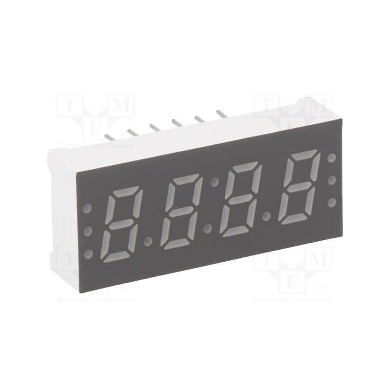 10 pcs : KW4-306AVA - Display: LED, 7-segment, 7.6mm, 0.3', No.char: 4, red, 24÷48mcd