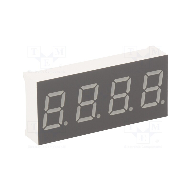 10 pcs : KW4-401AVA - Display: LED, 7-segment, 10.16mm, 0.4', No.char: 4, red, 30÷60mcd