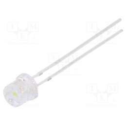 10 pcs : OSW44P57E1A - LED, 5mm, white cold, 2180÷2500mcd, 140°, Front: flat, 2.9÷3.4V