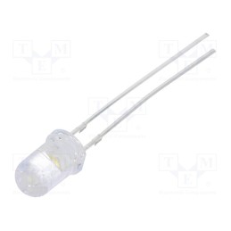 10 pcs : OSM54P5111A - LED, 5mm, white warm, 43000÷60000mcd, 15°, Front: convex, 2.7÷3.4V