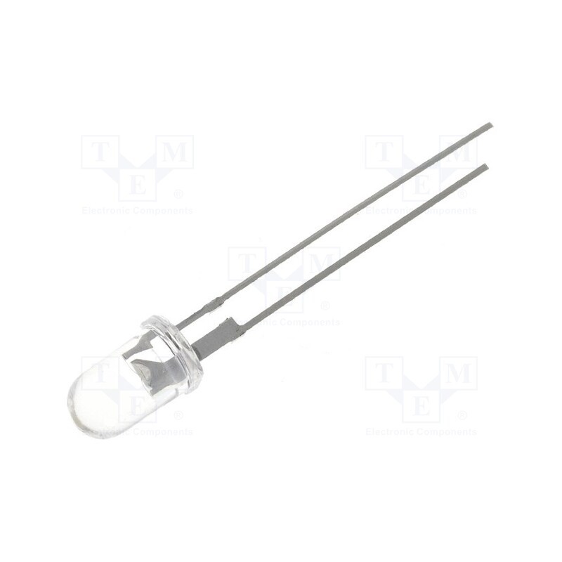 10 pcs : OSPW5111P - LED, 5mm, white cold, 30000÷40000(typ)-50000mcd, 15°, 3÷4.2V