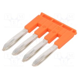 10 pcs : 1SNK905304R0000 (JB5-4) - Comb bridge, ways: 4, orange, Width: 5.2mm, SNK, 600V, Ht: 18.6mm
