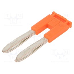 10 pcs : 1SNK906302R0000 (JB6-2) - Comb bridge, ways: 2, orange, Width: 6mm, SNK, 600V, Ht: 9mm, Entrelec
