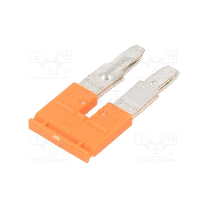 10 pcs : 1SNK908302R0000 (JB8-2) - Comb bridge, ways: 2, orange, Width: 8mm, SNK, 600V, Ht: 13.6mm
