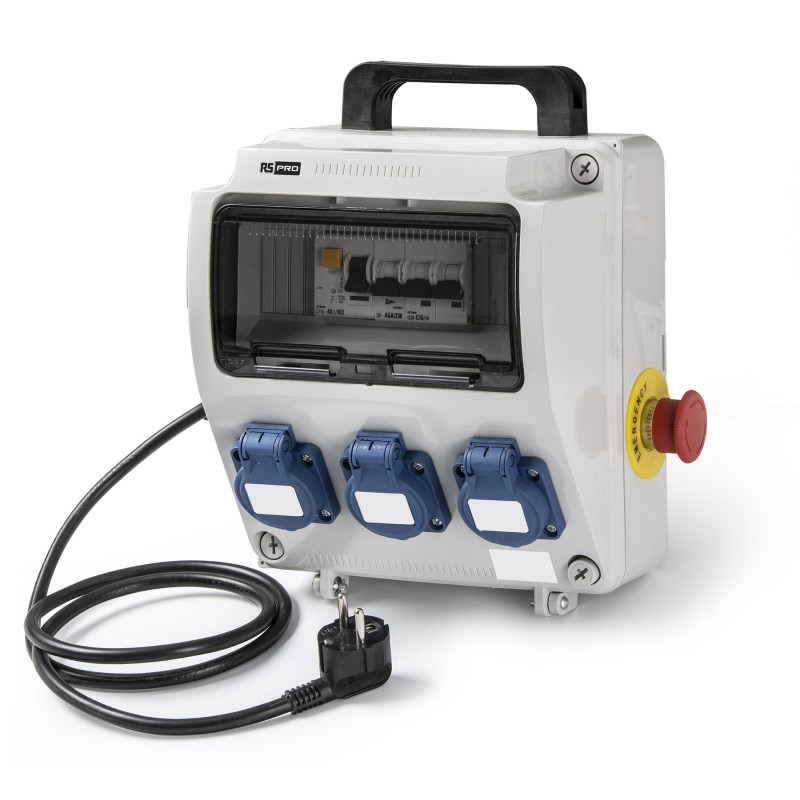 1 pcs - RS PRO IP54 Grey 2P + E Industrial Power Socket, Rated At 16A, 230 V