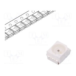 20 pcs : HSMH-A100-N00J1 - LED, SMD, 3528,PLCC2, red, 28.5÷50mcd, 3.5x2.8x1.9mm, 120°, 20mA
