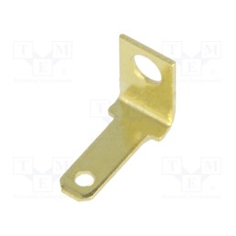 10 pcs : 2002 - Terminal: flat, 2.8mm, 0.5mm, male, M2, screw, brass, angled 90°