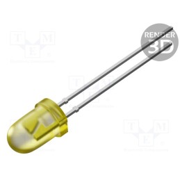 10 pcs : OS5YAA5A34A-1-VW - LED, 5mm, yellow, 14400÷18000mcd, 30°, Front: convex, 1.8÷2.6V