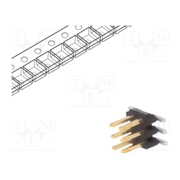 10 pcs : 20021121-00006C4LF - Pin header, pin strips, Minitek127®, male, PIN: 6, vertical, 1.27mm