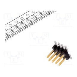 10 pcs : 20021121-00008C4LF - Pin header, pin strips, Minitek127®, male, PIN: 8, vertical, 1.27mm