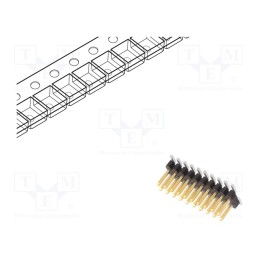 10 pcs : 20021121-00020C4LF - Pin header, pin strips, Minitek127®, male, PIN: 20, vertical, SMT