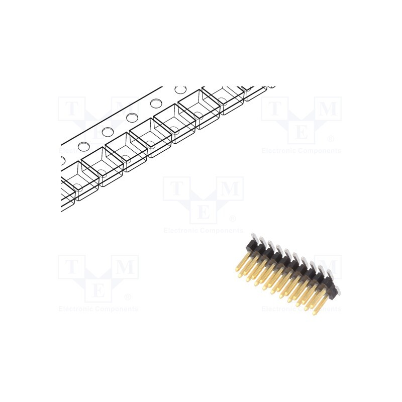10 pcs : 20021121-00020C4LF - Pin header, pin strips, Minitek127®, male, PIN: 20, vertical, SMT