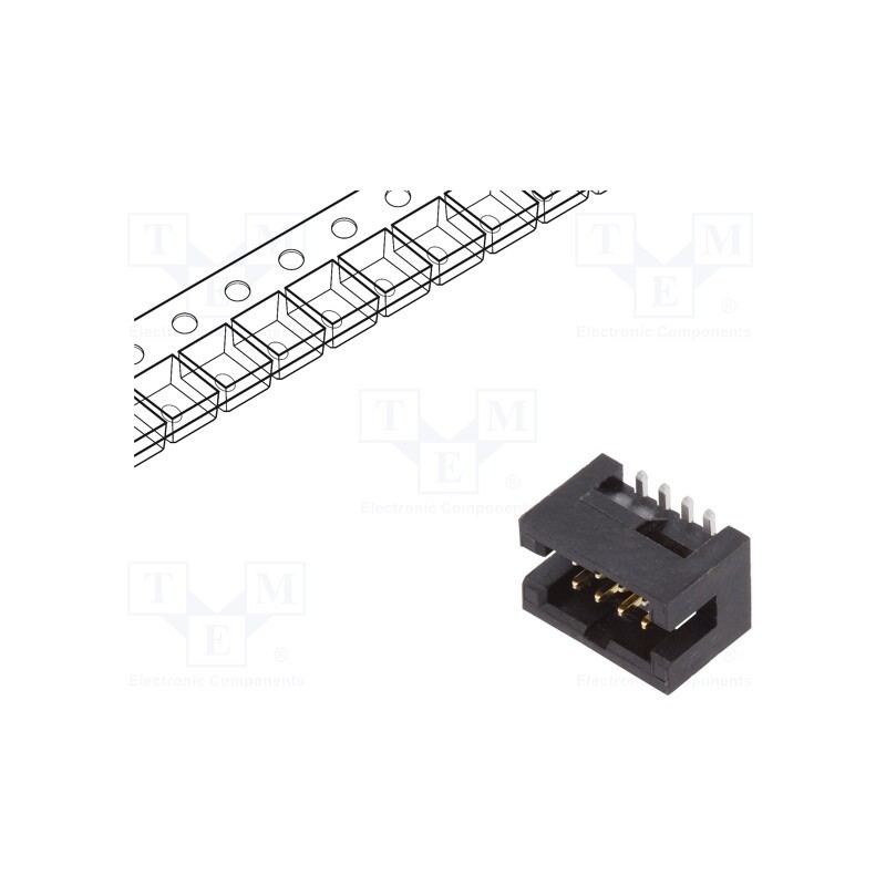 10 pcs : 20021221-00008C4LF - Socket, IDC, Minitek127®, male, PIN: 8, vertical, 1.27mm, SMT, 2x4