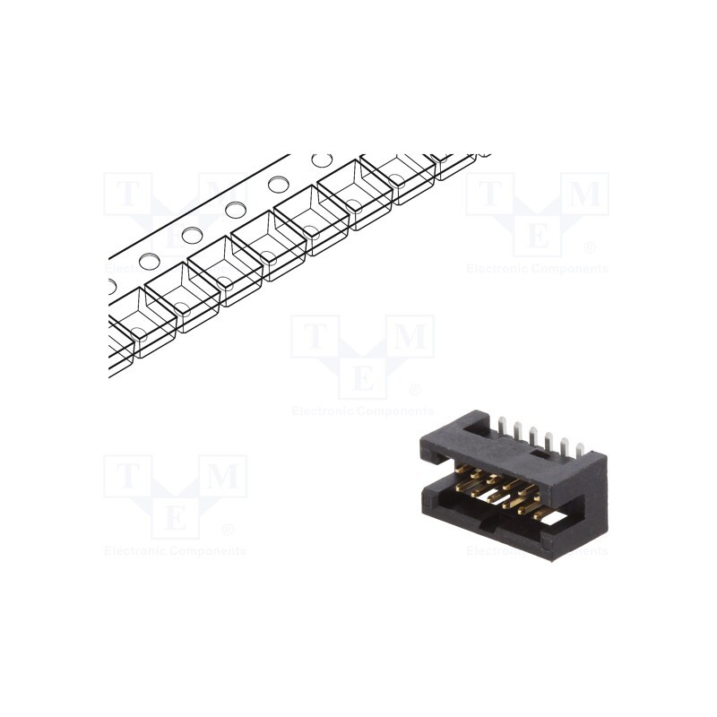 10 pcs : 20021221-00012C4LF - Socket, IDC, Minitek127®, male, PIN: 12, vertical, 1.27mm, SMT, 2x6
