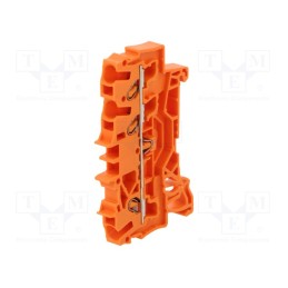 10 pcs : 2002-1302 - Splice terminal: rail, 2.5mm2, ways: 1, terminals: 3, orange, 2002