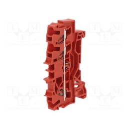 10 pcs : 2002-1303 - Splice terminal: rail, 2.5mm2, ways: 1, terminals: 3, red, 2002, TS35