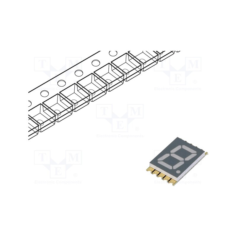 10 pcs : LTS-4817SW-PR - Display: LED, 7-segment, 10mm, 0.39', No.char: 1, white, 71÷165mcd