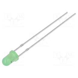 10 pcs : OSG8HA3134A-12V - LED, 3mm, green, 100÷150mcd, 30°, Front: convex, 12V, No.of term: 2