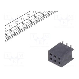 10 pcs : 20021321-00006C4LF - Socket, pin strips, Minitek127®, female, PIN: 6, vertical, 1.27mm