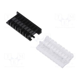10 pcs : 1278.1010000000001 - Fiber for LED, rectangular, 1.7x3mm, No.of mod: 10, Front: flat
