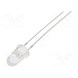 10 pcs : OSW44P5201A - LED, 5mm, white, 60000÷72000mcd, 8°, Front: convex, 2.9÷3.4V