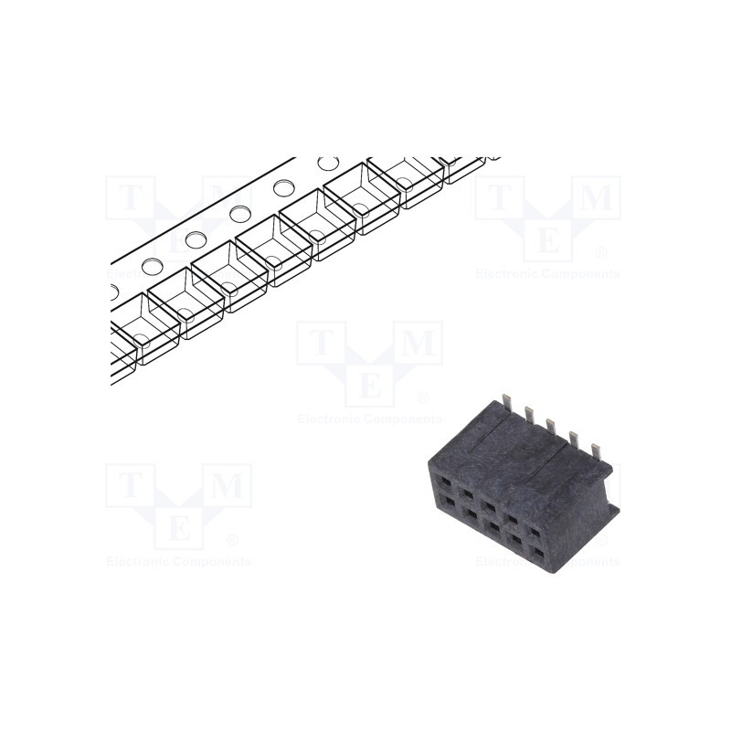 10 pcs : 20021321-00010C4LF - Socket, pin strips, Minitek127®, female, PIN: 10, vertical, 1.27mm