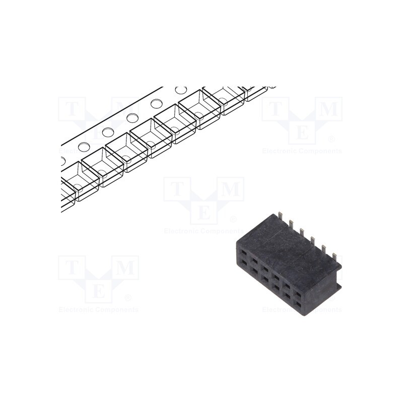 10 pcs : 20021321-00012C4LF - Socket, pin strips, Minitek127®, female, PIN: 12, vertical, 1.27mm